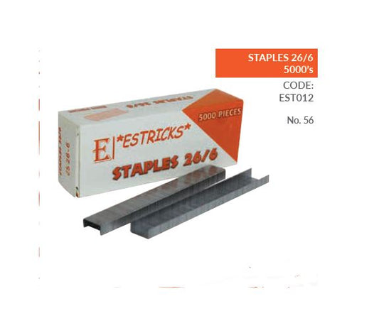 *ESTRICKS* 26/6 STAPLES 5000'S