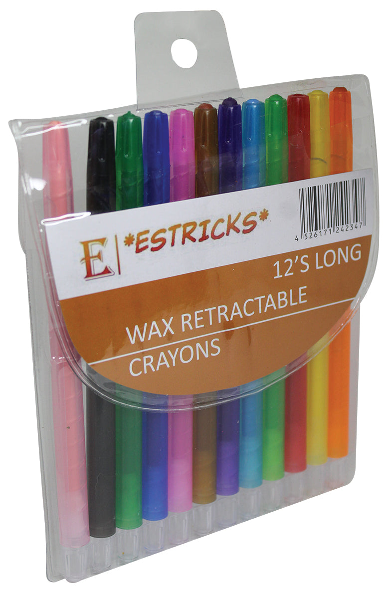 *ESTRICKS* RETRACTABLE WAX CRAYONS 12'S