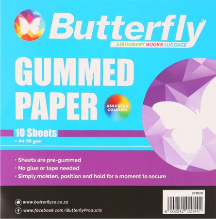 BUTTERFLY A4 GUM PAPER 10SHEETS
