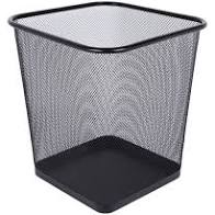 MESH WASTE PAPER BINS - SQUARE BLACK