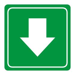 SIGN SYMBOLIC 150*150mm - GREEN ARROW
