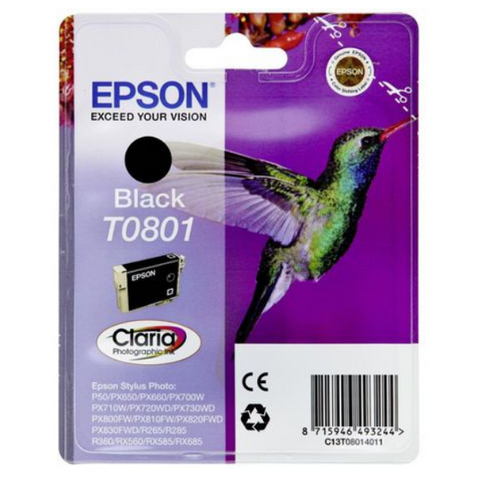 CARTRIDGE EPSON TO801 BLACK R265/P50