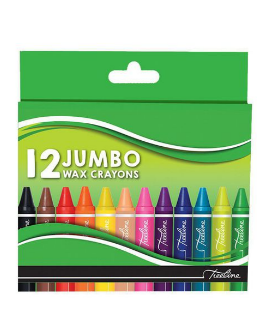 JUMBO WAX CRAYONS T/LINE 12'S #TWC-12J
