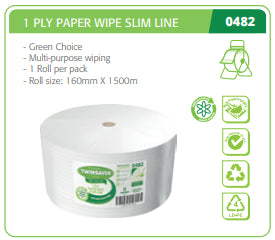 WIPER ROLL 160mm X 1500m TWINSAVER #0482