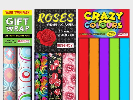 ROSES GIFT WRAP 5'S-690MM X 1M REGENCY