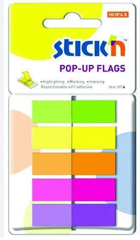 STICK'N POP-UP FLAGS 5's NEON