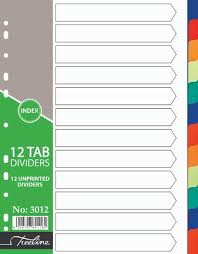 TREELINE 1-12 P.V.C FILE DIVIDERS – Easy Stationers CC
