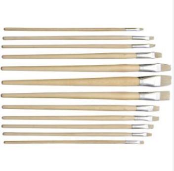 WOODEN HANDLE FLAT PAINT BRUSH - 9