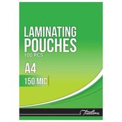 A4 150 MICRON LAMINATING POUCHES 100'S