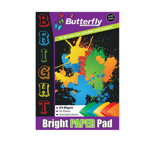 BUTTERFLY BRIGHT PAPER PAD 50'S