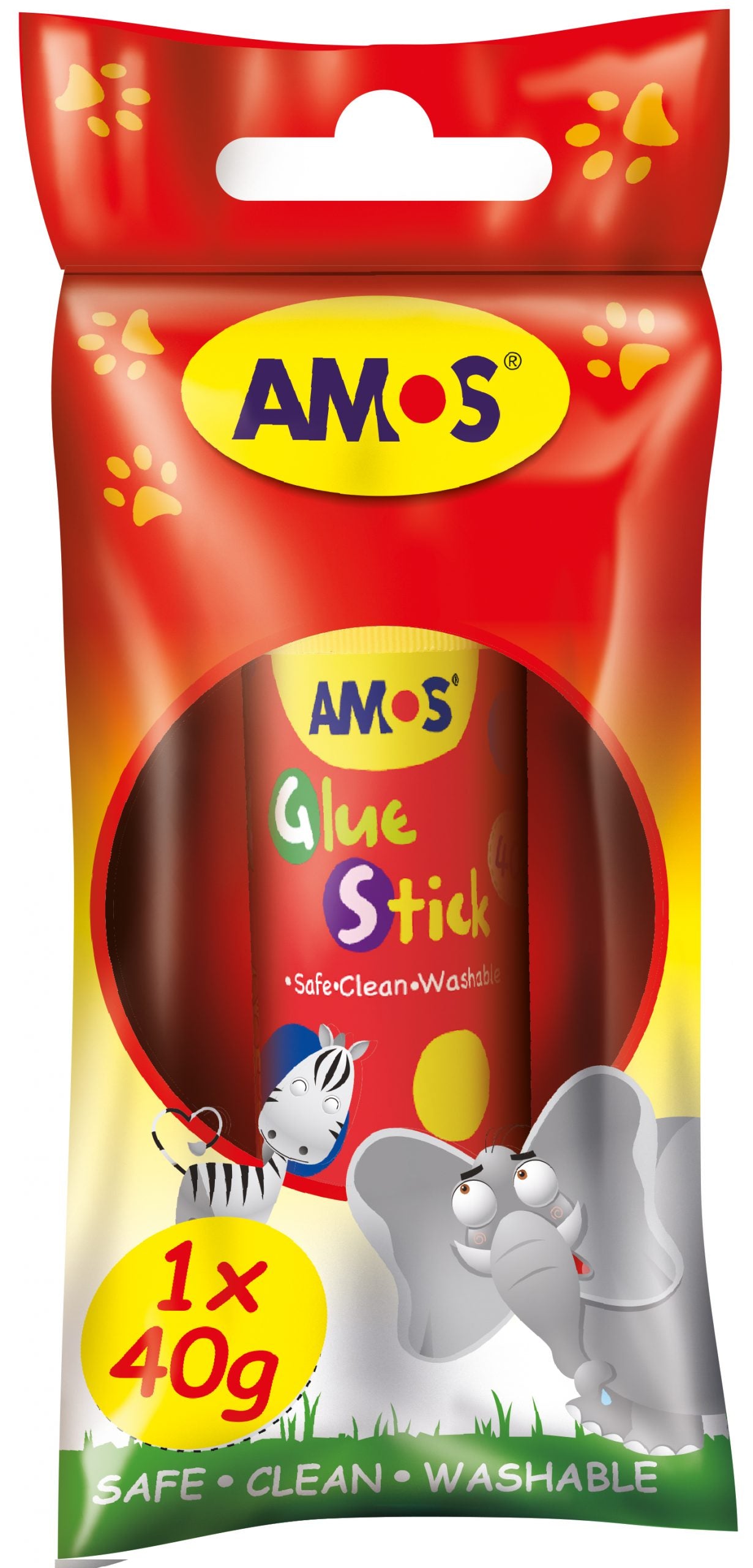 AMOS RED GLUE STICK 40gr HANGSELL PACK 3'S