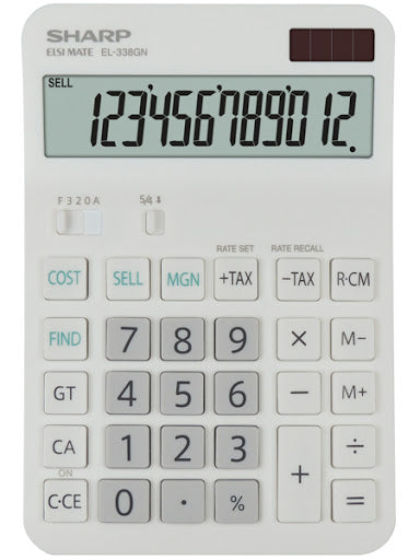 SHARP CALCULATOR EL338GN 12 DIGIT TWIN POWER