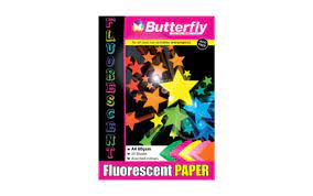 BUTTERFLY A4 FLUOROSCENT PAPER PAD 50 SHEETS