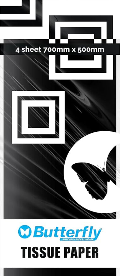 B/FLY TISSUE PAPER FOLDS - BLACK