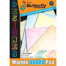 BUTTERFLY A4 MARBLE BOARD PAD 20 SHEETS