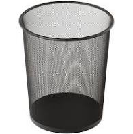 MESH WASTE PAPER BINS - ROUND BLACK