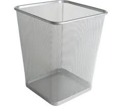 MESH WASTE PAPER BINS - SQUARE SILVER