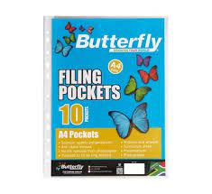 BUTTERFLY FILING POCKETS 10'S