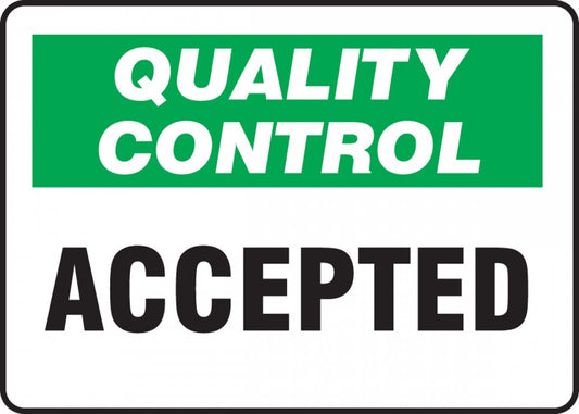 SPECIAL LABELS "QCACCEPTED" 30X66m 500'S