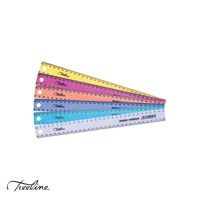 TREELINE 30CM PLASTIC RULER ASSORTED COLOURS – Easy Stationers CC
