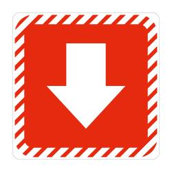 SIGN SYMBOLIC 150*150mm - RED ARROW