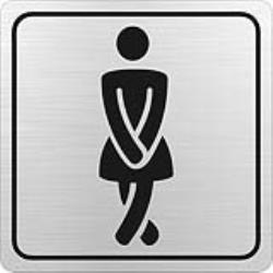 SIGN SYMBOLIC 150*150mm - LADIES TOILET BLACK PRINT