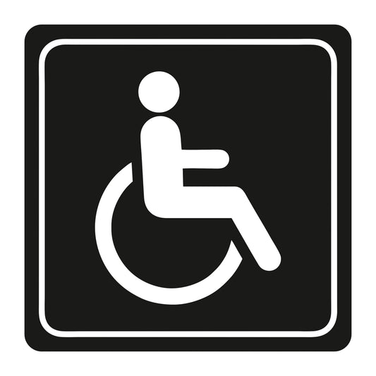 SIGN SYMBOLIC 150*150mm - DISABLED TOILET WHITE PRINT