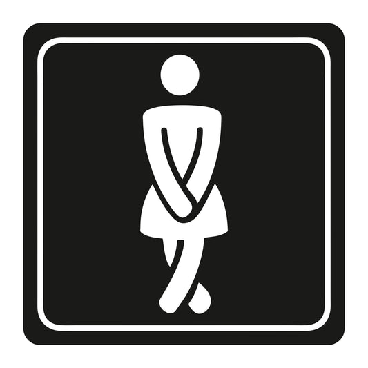 SIGN SYMBOLIC 150*150mm - LADIES TOILET WHITE PRINT