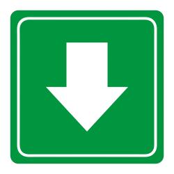 SIGN SYMBOLIC 150*150mm - GREEN ARROW