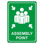 SIGN SYMBOLIC 297*210MM ASSEMBLY POINT GREEN ON WHITE ACP