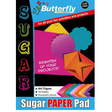 A4 BUTTERFLY SUGAR PAPER PAD 50 PAGES