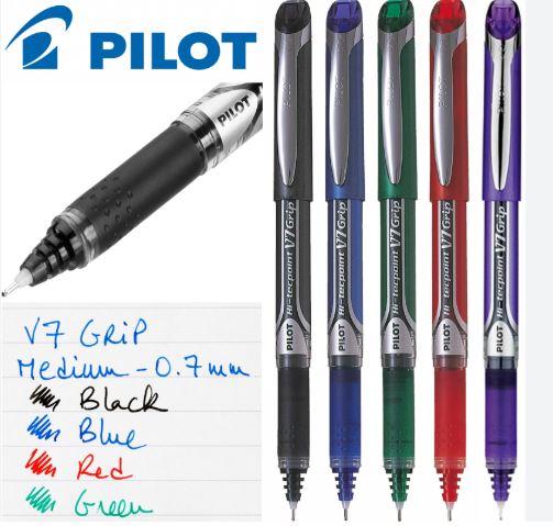 PILOT MEDIUM HI-TECPOINT GRIP PENS BXGPN-V7