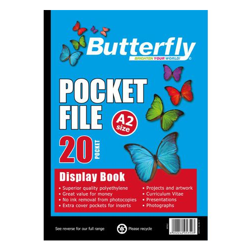 BUTTERFLY A2 20 PAGE POCKET FILE #BPFA2
