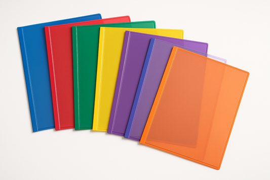 clear front folder assorted colours
