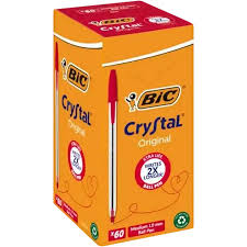 BIC CRYSTAL RED *BOX OF 60'S*